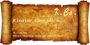 Kindler Cserjén névjegykártya